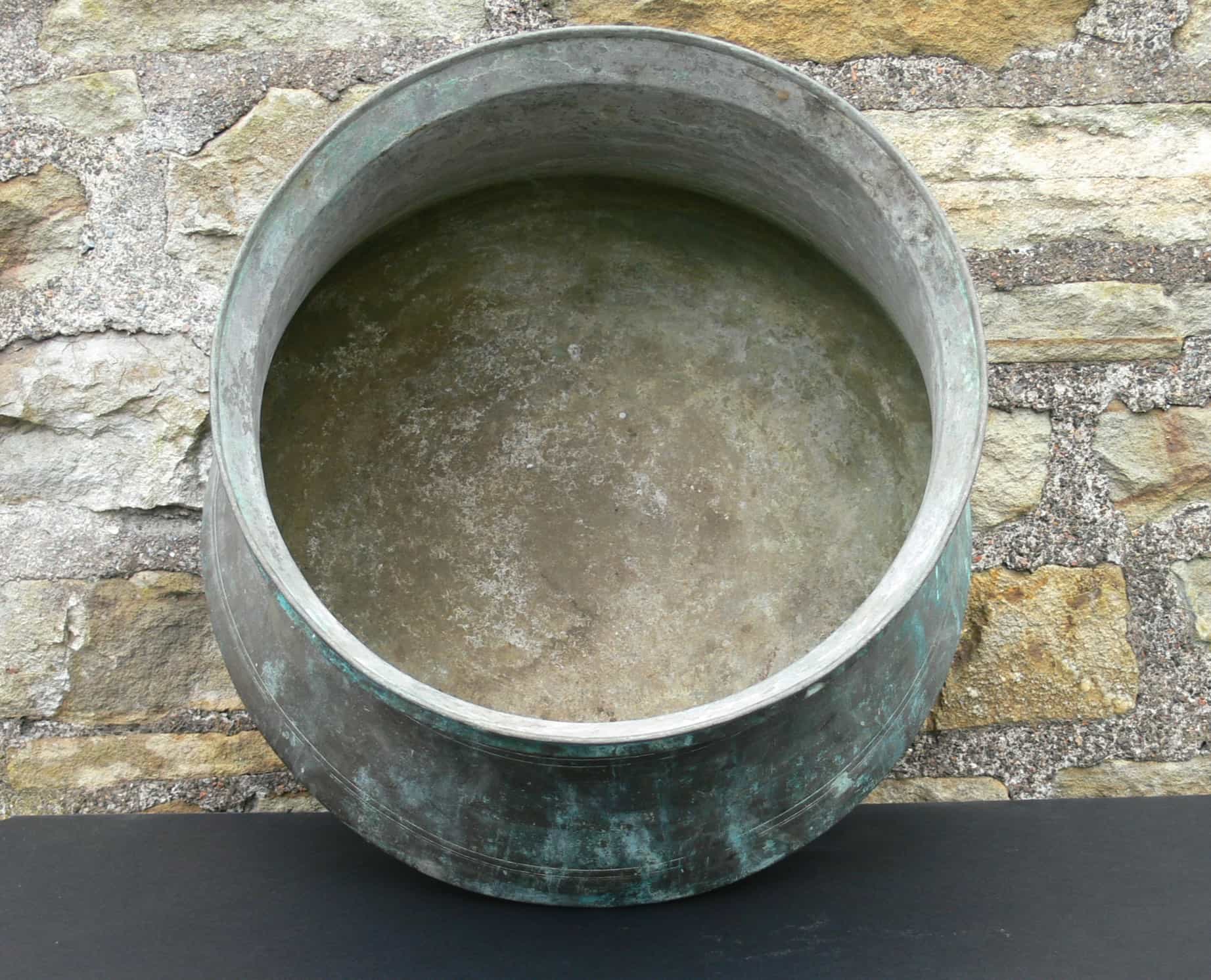 Antique Arts & Crafts Copper Cauldron Cooking Pot, Planter